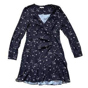 NEW Parker Willow Heart Print Faux Wrap Dress Size 12 Fun Whimsy Halloween